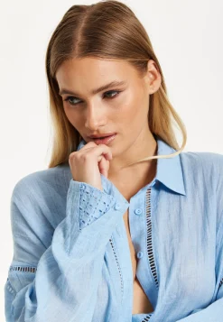 Light Blue Sheer Relaxed Fit Shirt