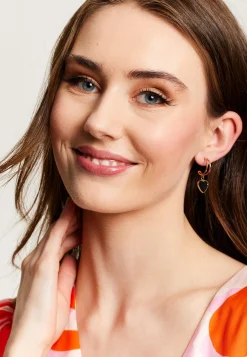 Liquorish Black Diamanté Mini Double Hoops Earrings In Black & Gold