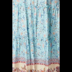 Liquorish Blue Floral Tiered Maxi Dress
