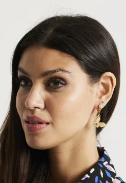 Liquorish Butterfly Mini Hoop Earrings In Gold