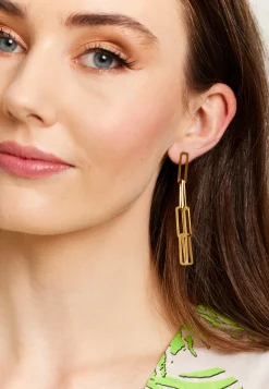 Liquorish Chain Link Earrings In Gold