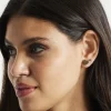 Liquorish Heart Stud Earrings In Gold