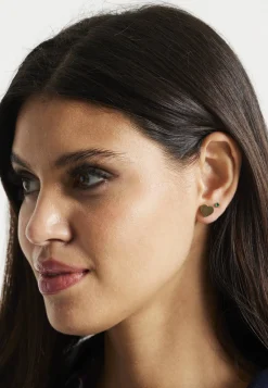 Liquorish Heart Stud Earrings In Gold