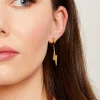 Liquorish Lightning Flash Earring In Gold