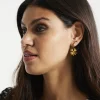 Liquorish Lucky Clover Earrings In Gold