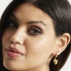 Liquorish Mini Heart Hoop Earrings in Gold