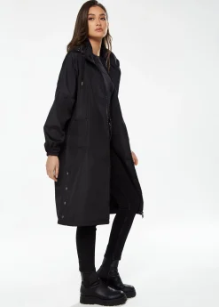 Liquorish Never Give up Parka in Black
