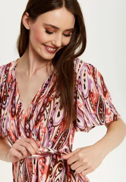 Liquorish Paisley Printed High-Low Wrap Midi Dress