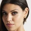 Liquorish Square Hoop Earrings In Gold