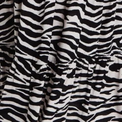 Liquorish Zebra Print Short Sleeve Midi Dress