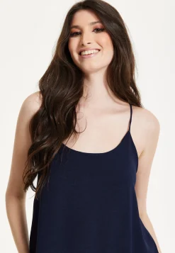 Navy Strappy Split Maxi Dress