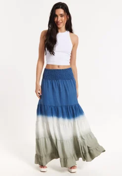 Ombre Smocked Waist Maxi Skirt
