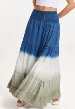 Ombre Smocked Waist Maxi Skirt