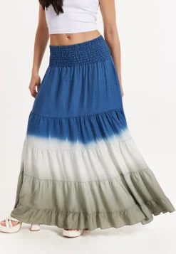 Ombre Smocked Waist Maxi Skirt