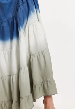 Ombre Smocked Waist Maxi Skirt