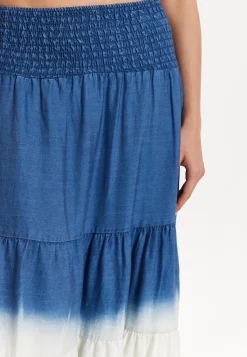 Ombre Smocked Waist Maxi Skirt