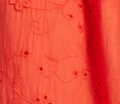 Orange Embroidered Wide Leg Trousers