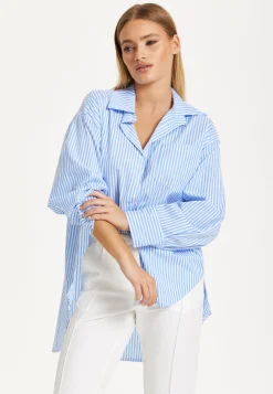 Oversized Blue Striped Shirt