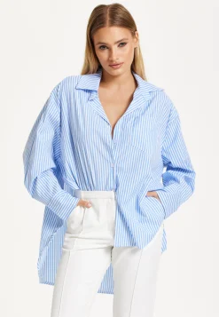 Oversized Blue Striped Shirt