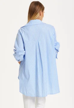 Oversized Blue Striped Shirt