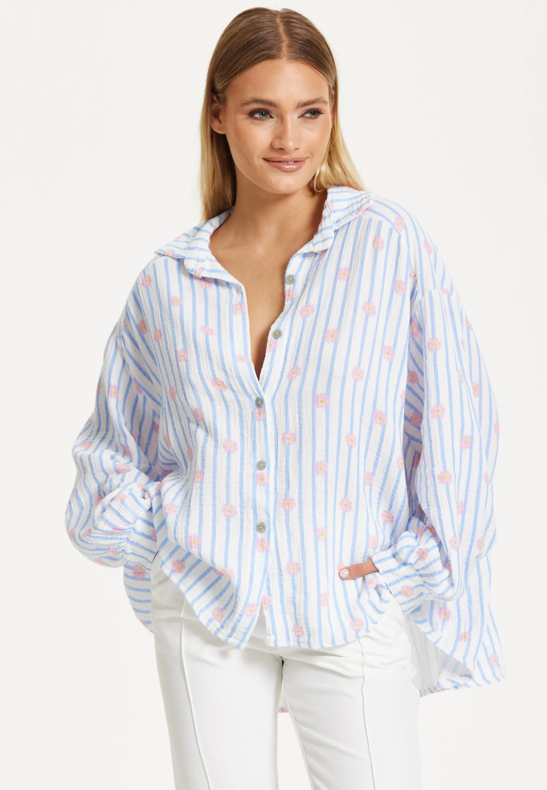 Pastel Stripe Oversized Shirt