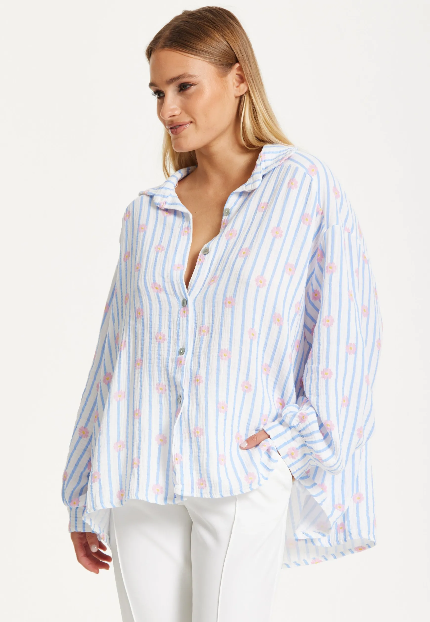Pastel Stripe Oversized Shirt