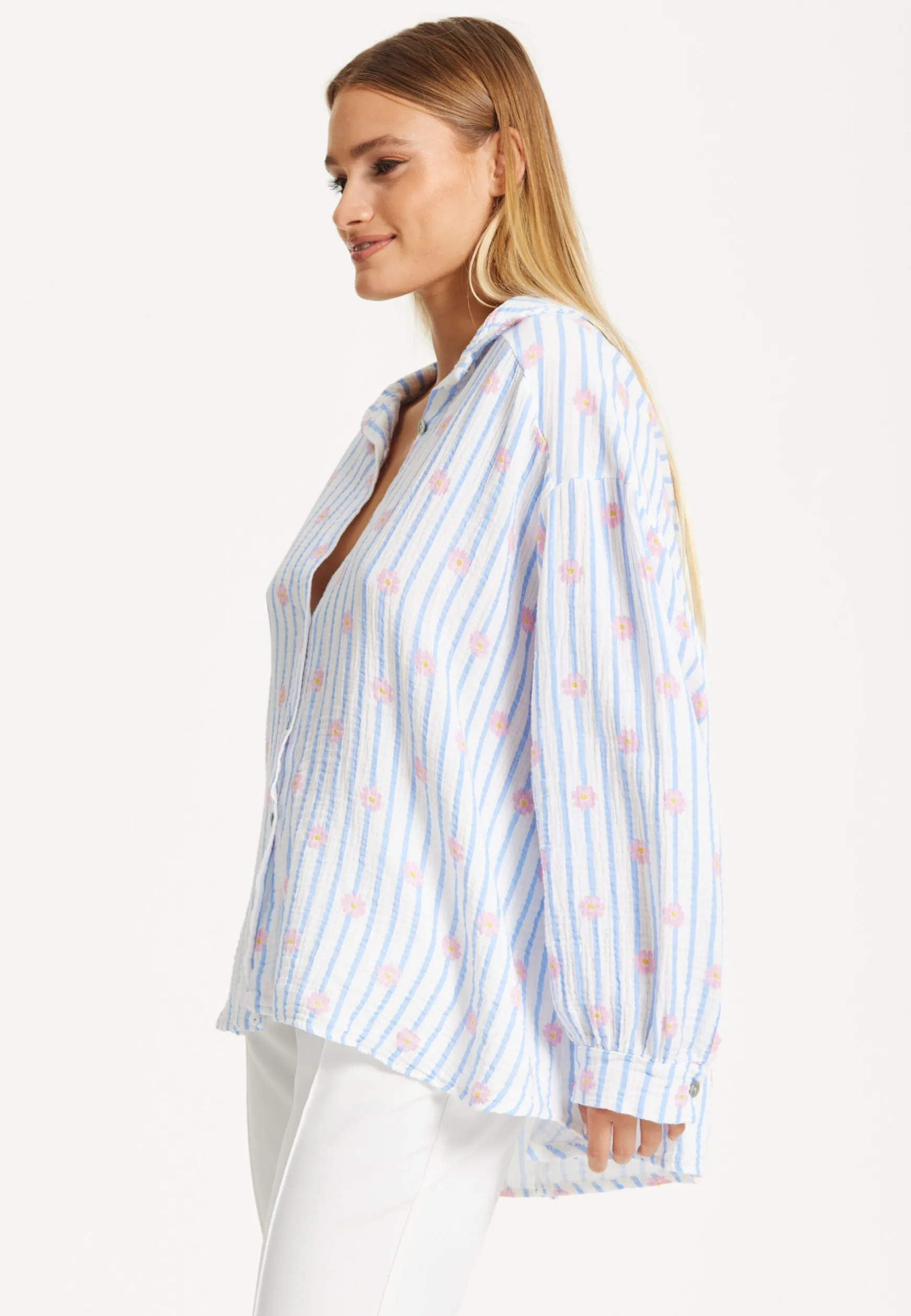 Pastel Stripe Oversized Shirt
