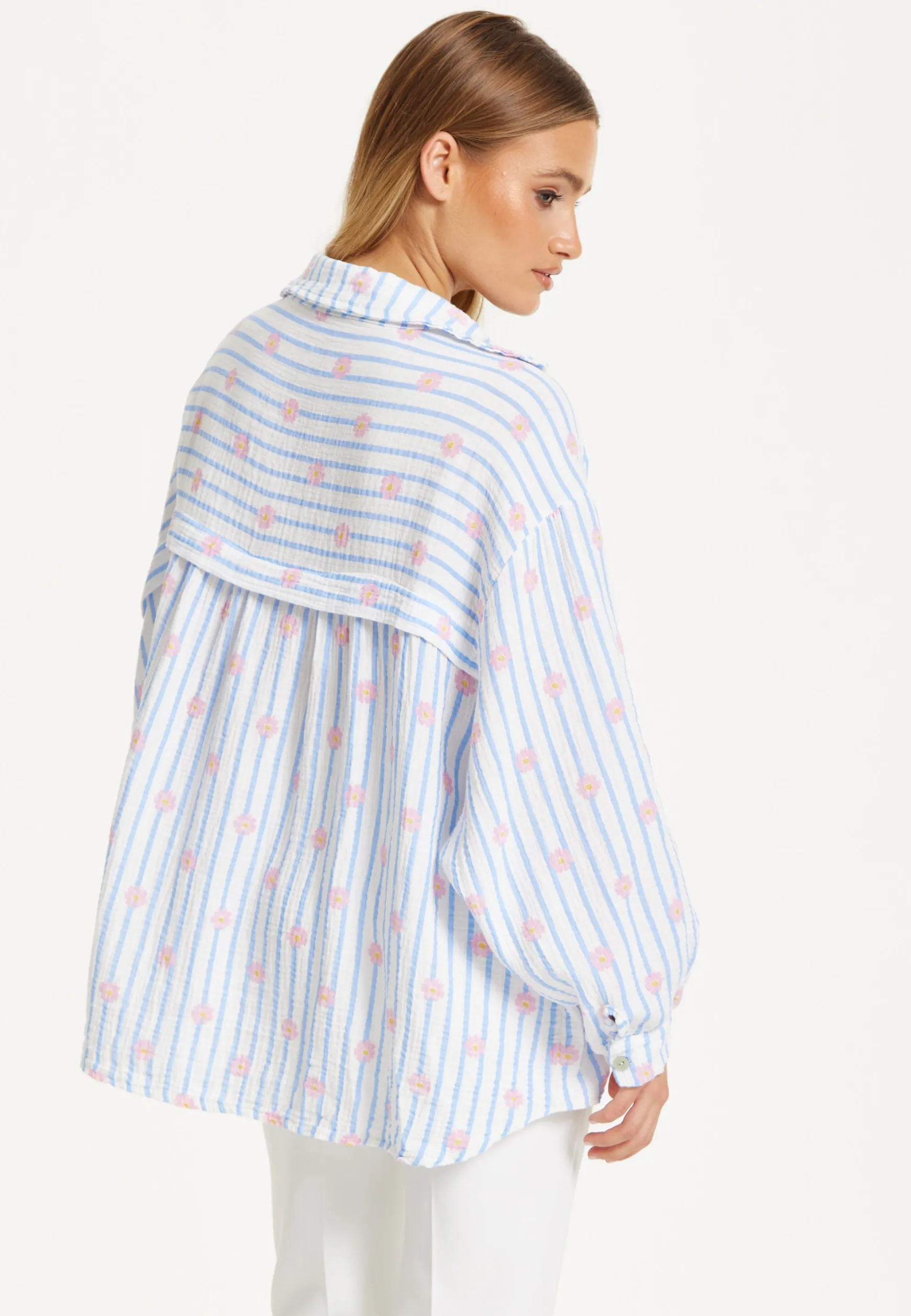 Pastel Stripe Oversized Shirt
