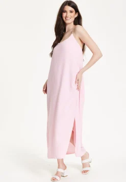 Pink Cross-Back Maxi Dress