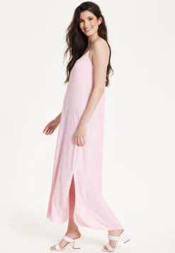 Pink Cross-Back Maxi Dress