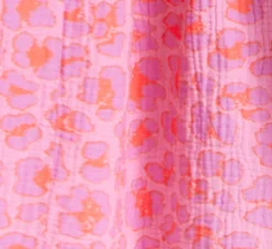 Pink Printed Shirred Maxi Dress