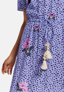 Purple Floral Off Shoulder Maxi Dress