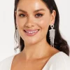 Rhinestone Tassel Drop Earrings