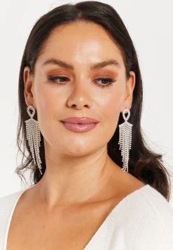 Rhinestone Tassel Drop Earrings