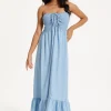 Tencel Strapless Maxi Dress