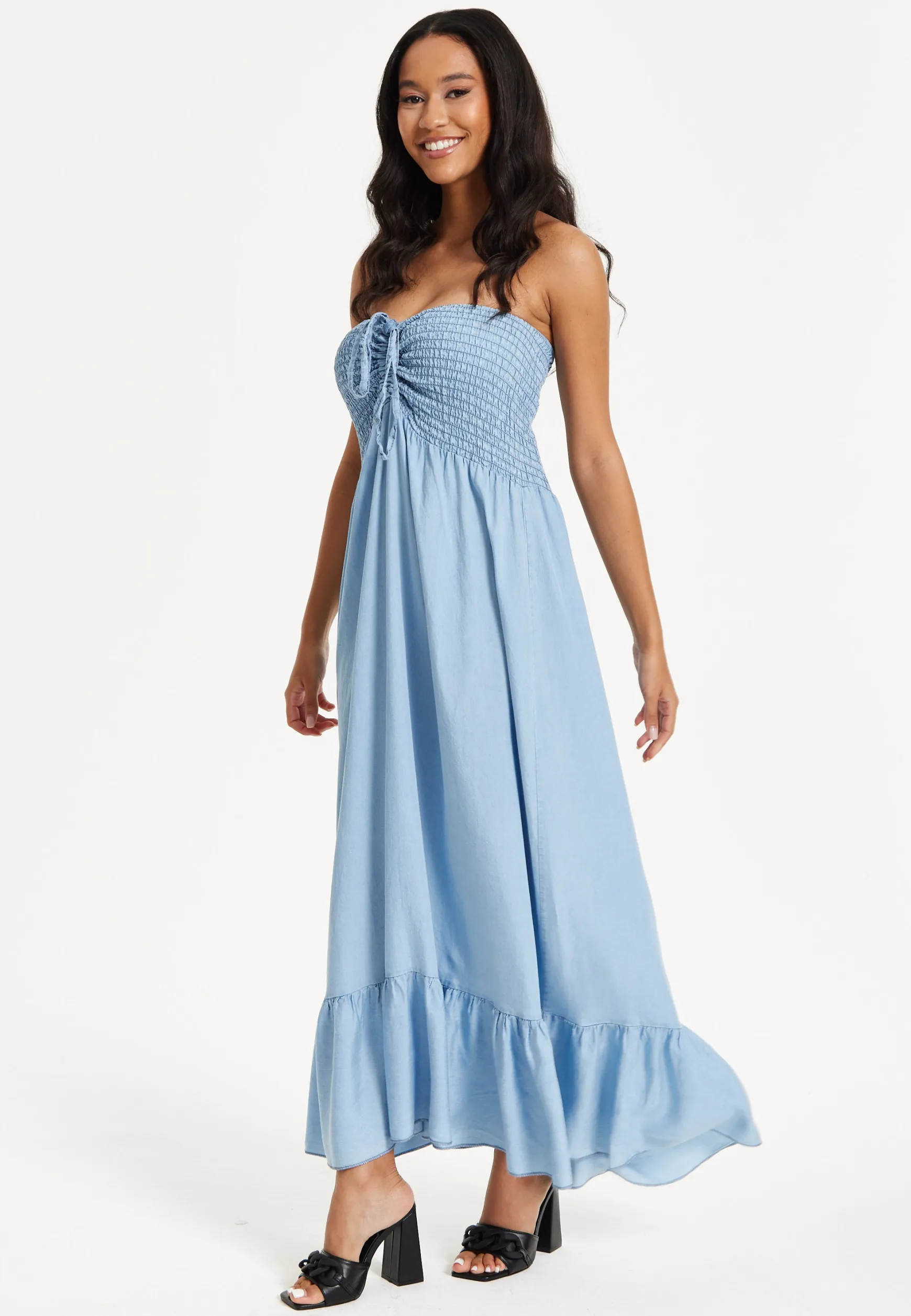 Tencel Strapless Maxi Dress