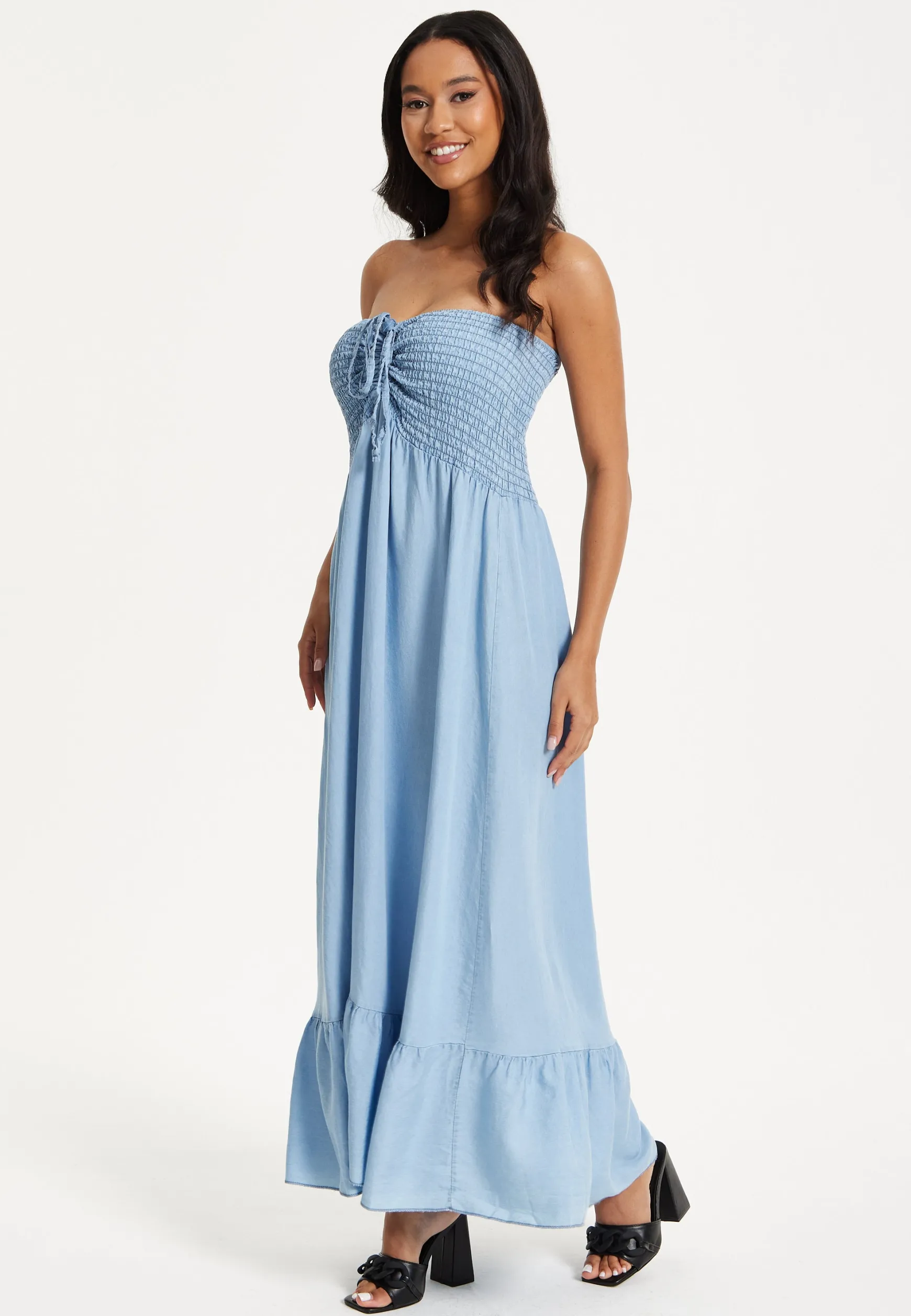 Tencel Strapless Maxi Dress
