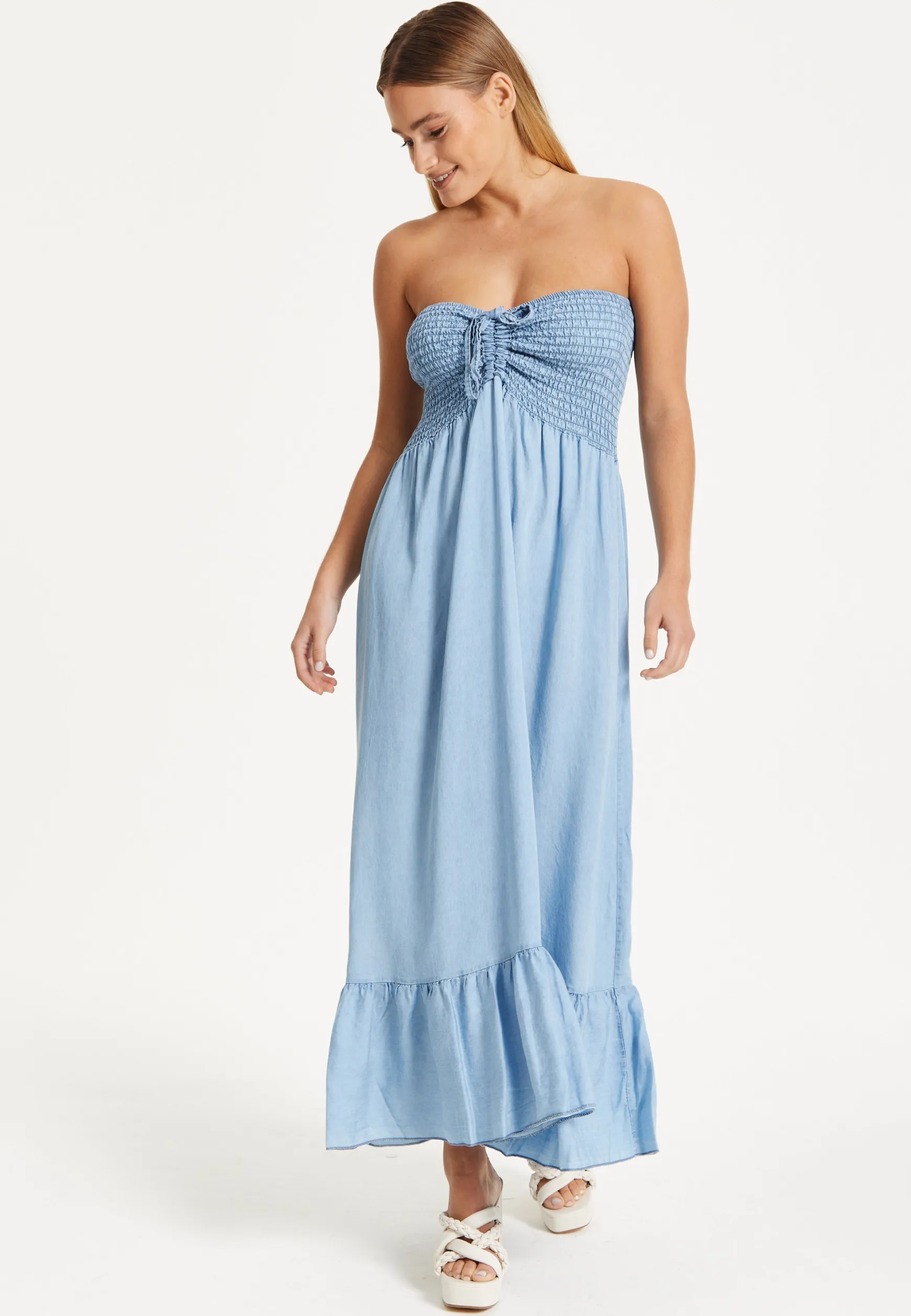 Tencel Strapless Maxi Dress
