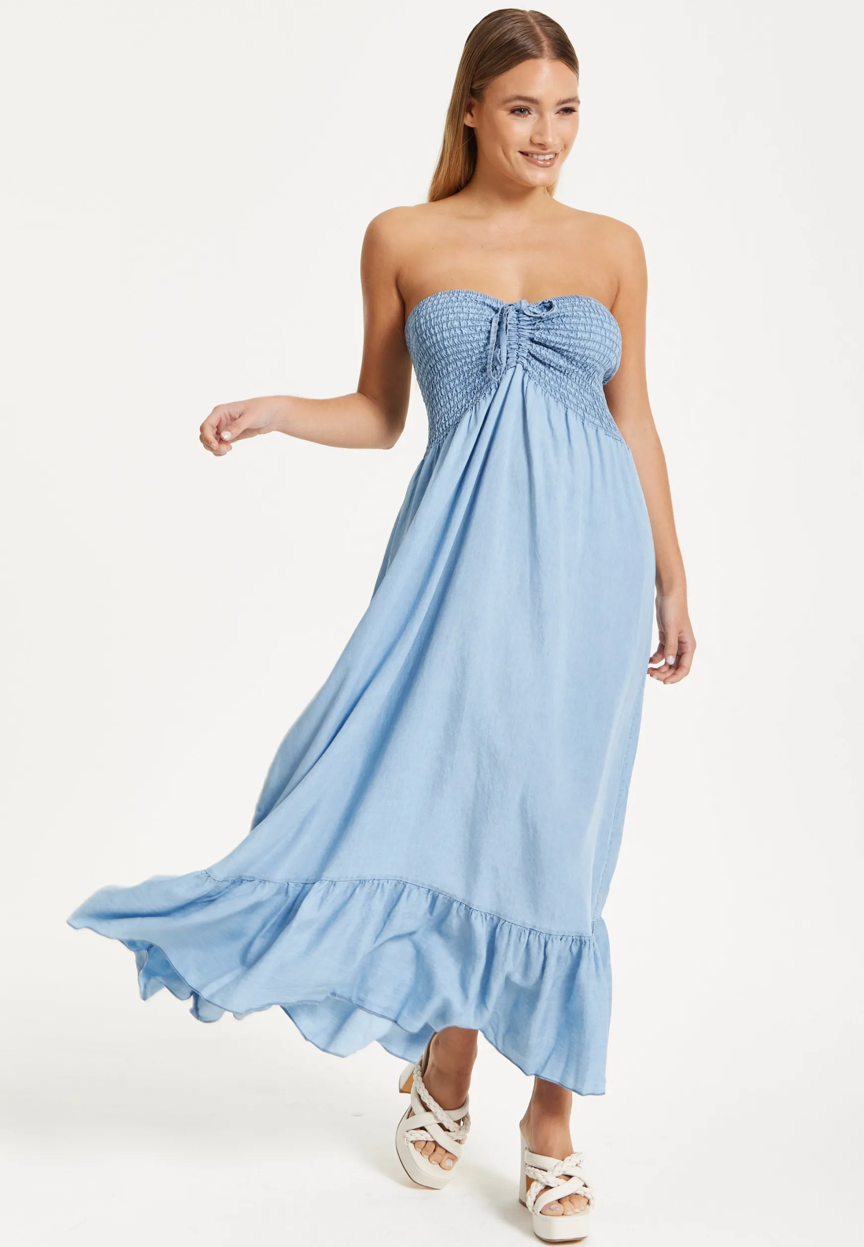 Tencel Strapless Maxi Dress