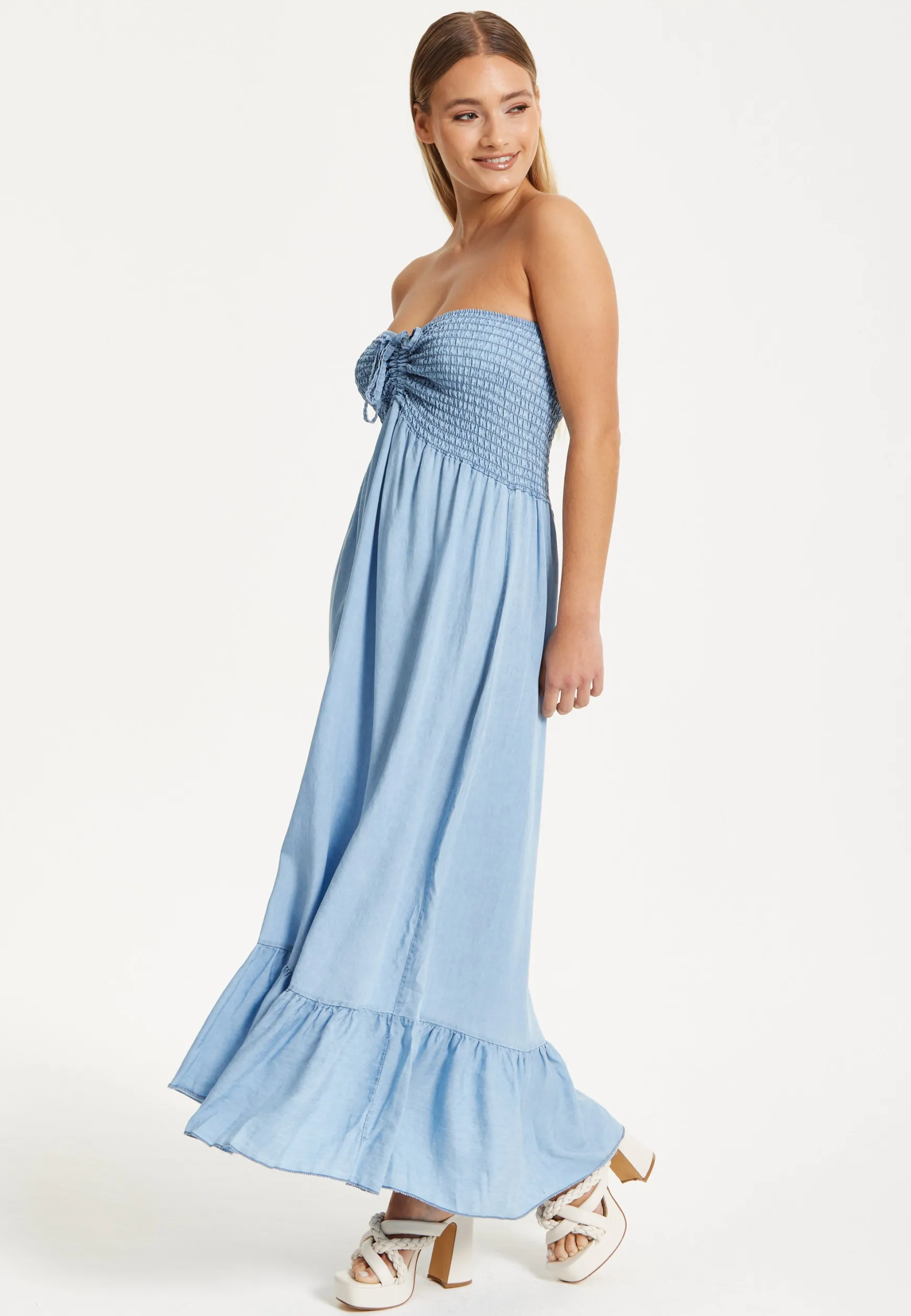 Tencel Strapless Maxi Dress