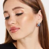 Two Tone Stud Earrings in Sky Blue