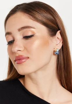 Two Tone Stud Earrings in Sky Blue
