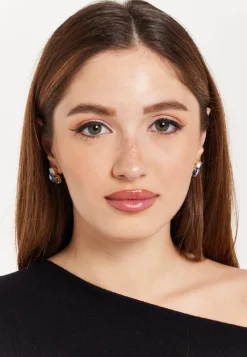 Two Tone Stud Earrings in Sky Blue