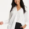 White Broderie Button-Up Shirt
