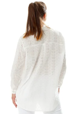 White Broderie Button-Up Shirt