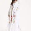 White Embroidered Boho Kimono