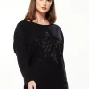 Women's Black Long Sleeve Jumper with Sparkly Zebra Star - Divine Grace