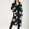 Women's Black Long Sleeve Cardigan with Star Pattern - Chic Comfort by Liquorish