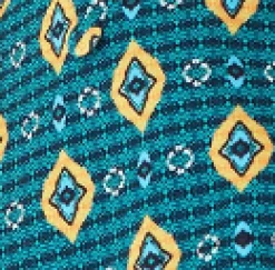 Women's Blazer in Green, Yellow & Navy with Tailored Fit, Geometric African Print - Liquorish