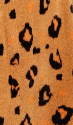 Women's Cardigan in Brown with Longline Design, Open Front, and Leopard Print - Liquorish